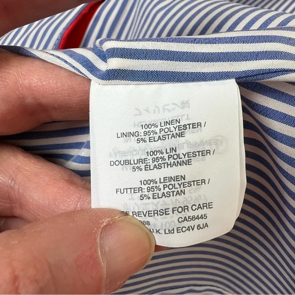 J. Crew Rhodes Linen Blazer Jacket Red Orange Gold Buttons Size 00 - Picture 3 of 6